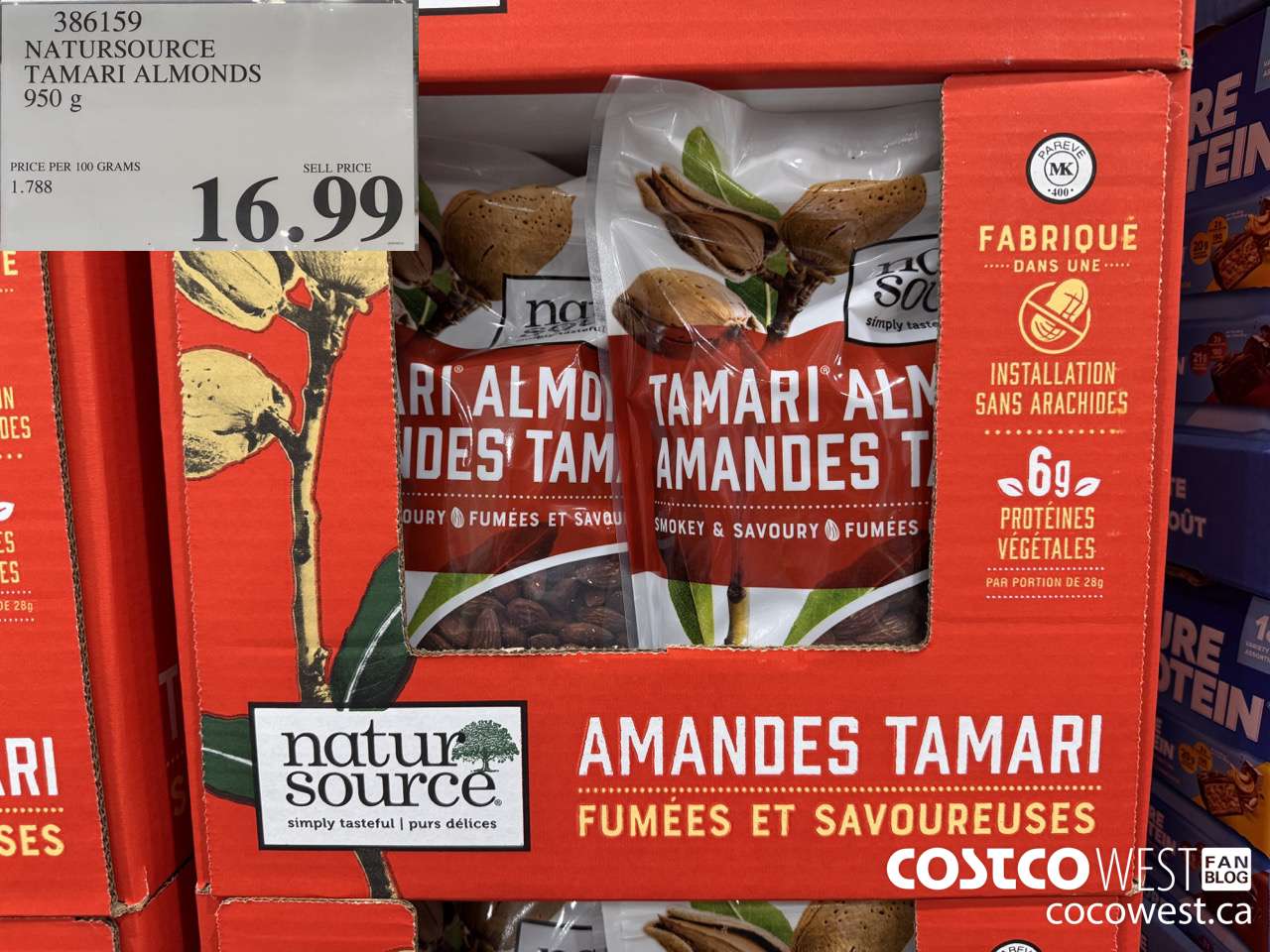 386159 NATURSOURCE TAMARI ALMONDS 950 g $16.99