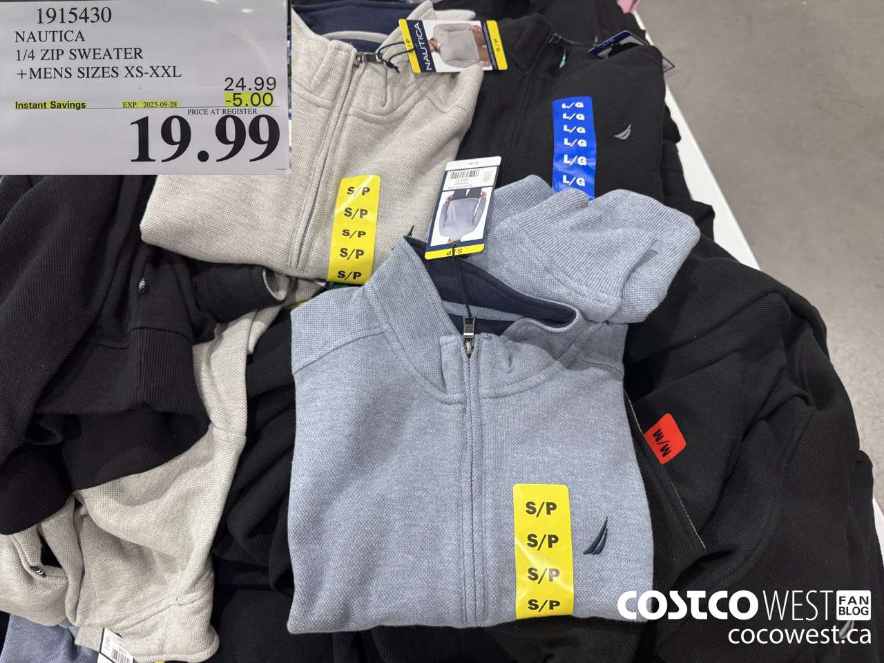 1915430 NAUTICA 1/4 ZIP SWEATER MENS SIZES XS-XXL ($5.00 INSTANT SAVINGS EXPIRES ON 2025-09-28) $19.99