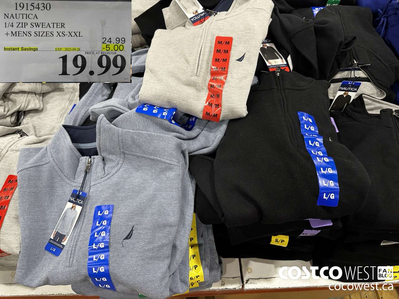 1915430 NAUTICA 1/4 ZIP SWEATER MENS SIZES XS-XXL ($5.00 INSTANT SAVINGS EXPIRES ON 2025-09-28) $19.99