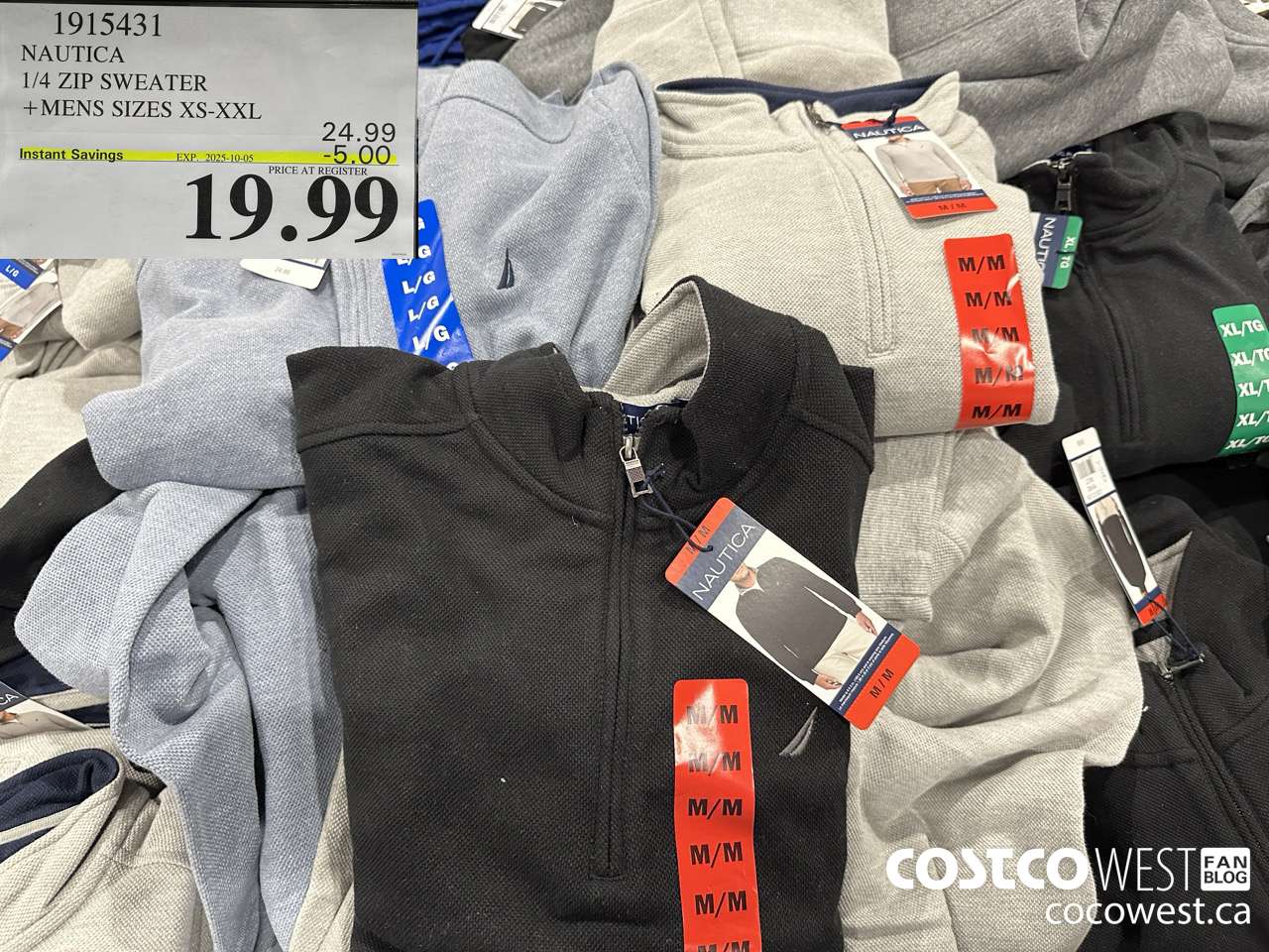 1915431 NAUTICA 1/4 ZIP SWEATER MENS SIZES XS-XXL ($5.00 INSTANT SAVINGS EXPIRES ON 2025-10-05) $19.99