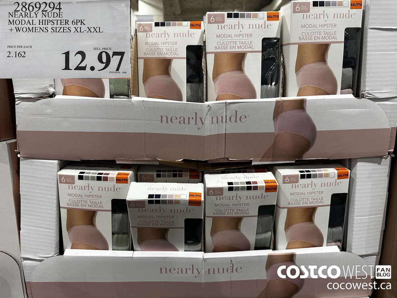 2869294 NEARLY NUDE MODAL HIPSTERS 6PK WOMENS SIZES XL-XXL $12.97