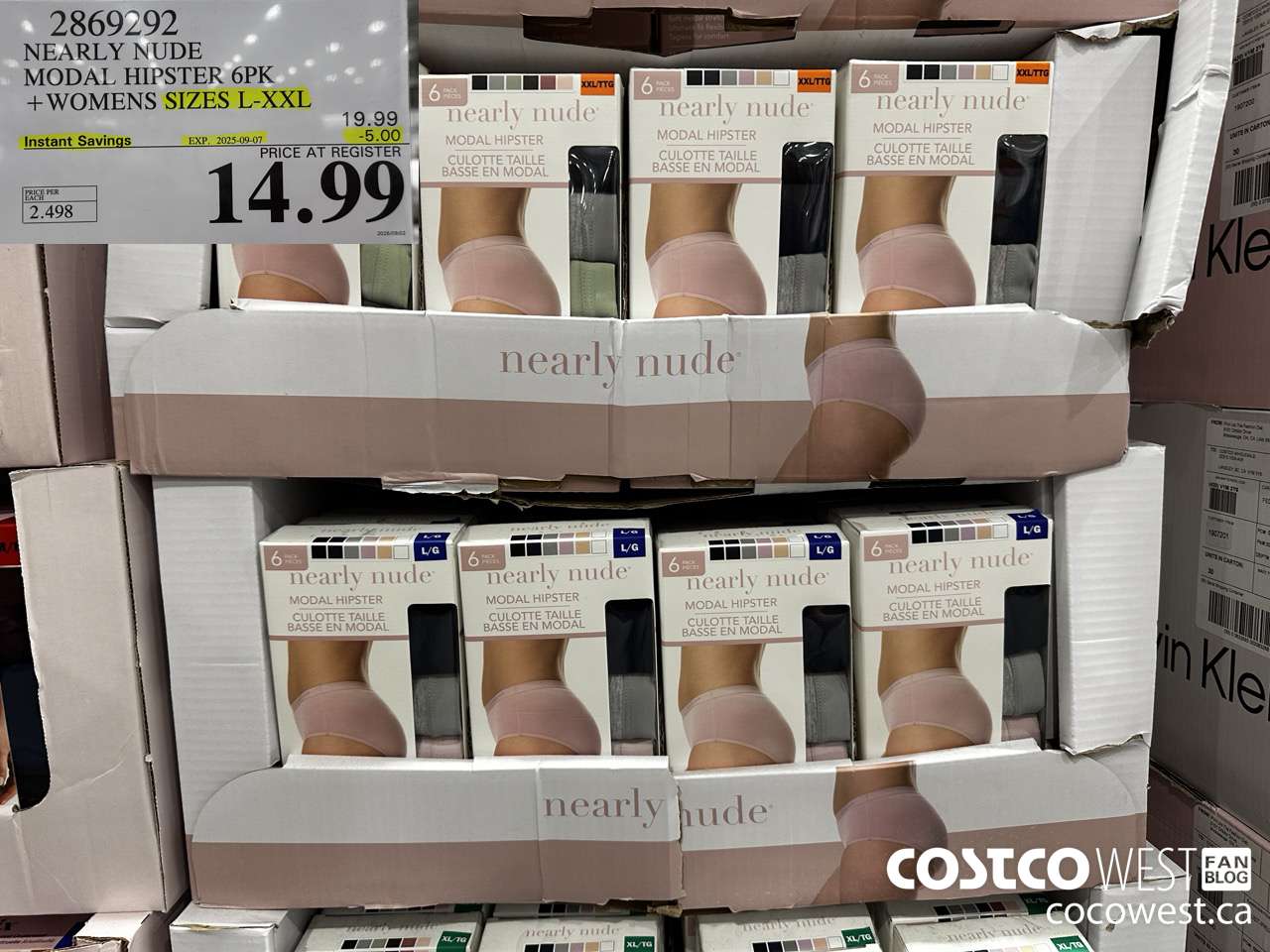 2869292 NEARLY NUDE MODAL HIPSTER 6PK WOMENS SIZES L-XXL ($5.00 INSTANT SAVINGS EXPIRES ON 2025-09-07) $14.99