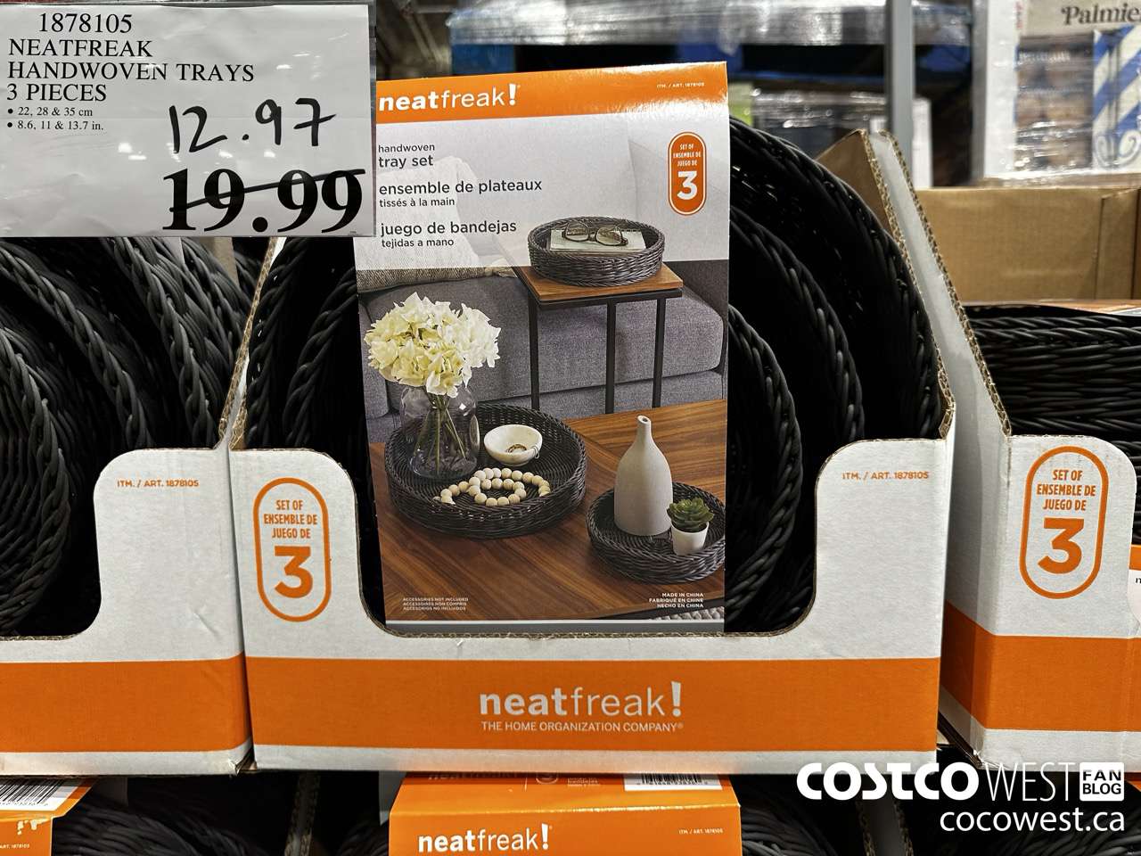 1878105 NEATFREAK HANDWOVEN TRAYS 3 PIECES $12.97