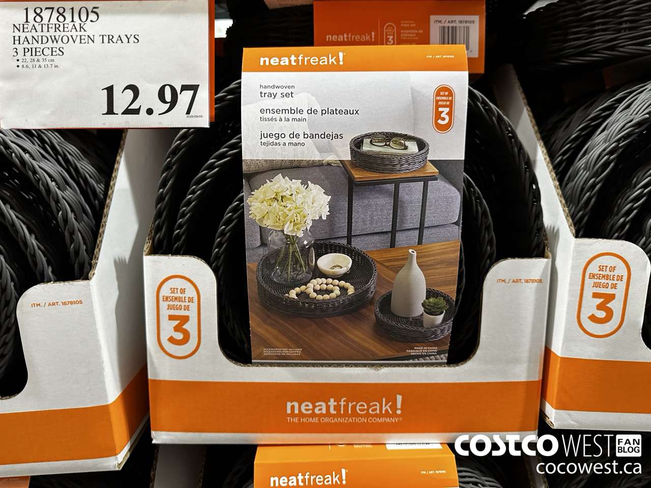 1878105 NEATFREAK HANDWOVEN TRAYS 3 PIECES $12.97