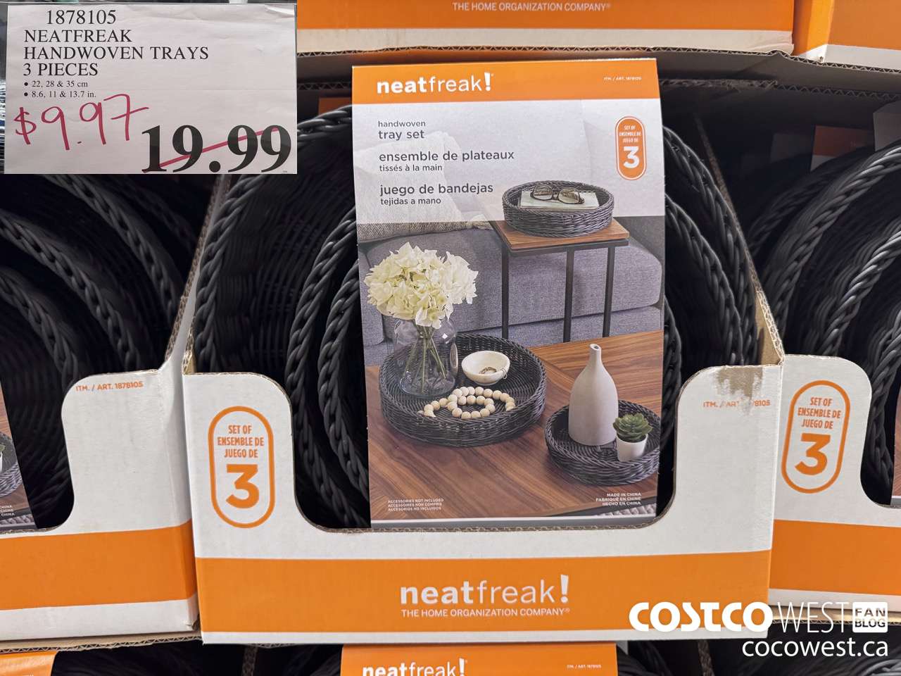 1878105 NEATFREAK HANDWOVEN TRAYS 3 PIECES $9.97