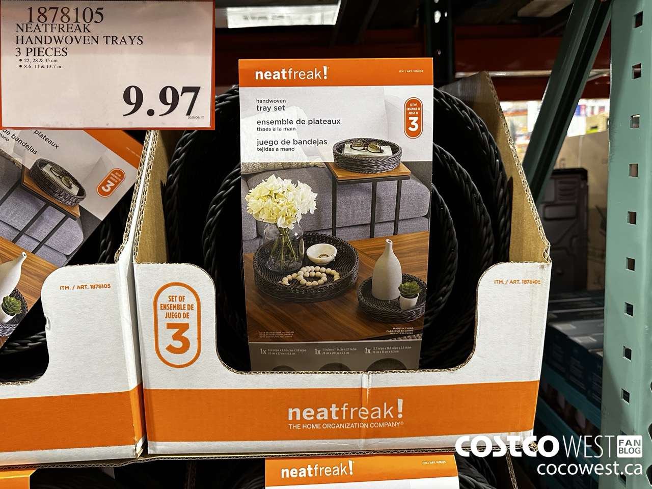 1878105 NEATFREAK HANDWOVEN TRAYS 3 PIECES $9.97