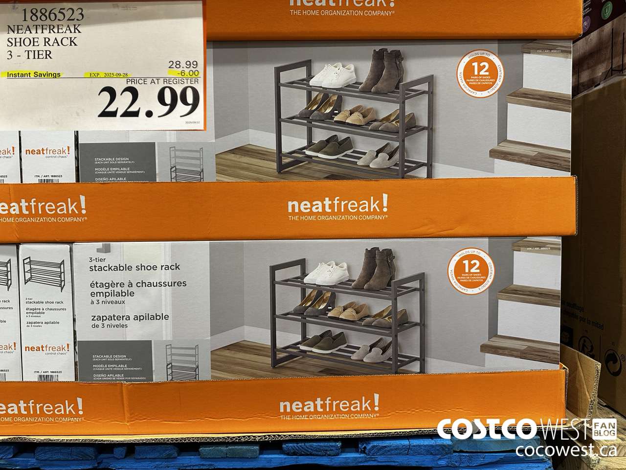 1886523 NEATFREAK SHOE RACK 3 TIER ($6.00 INSTANT SAVINGS EXPIRES ON 2025-09-28) $22.99