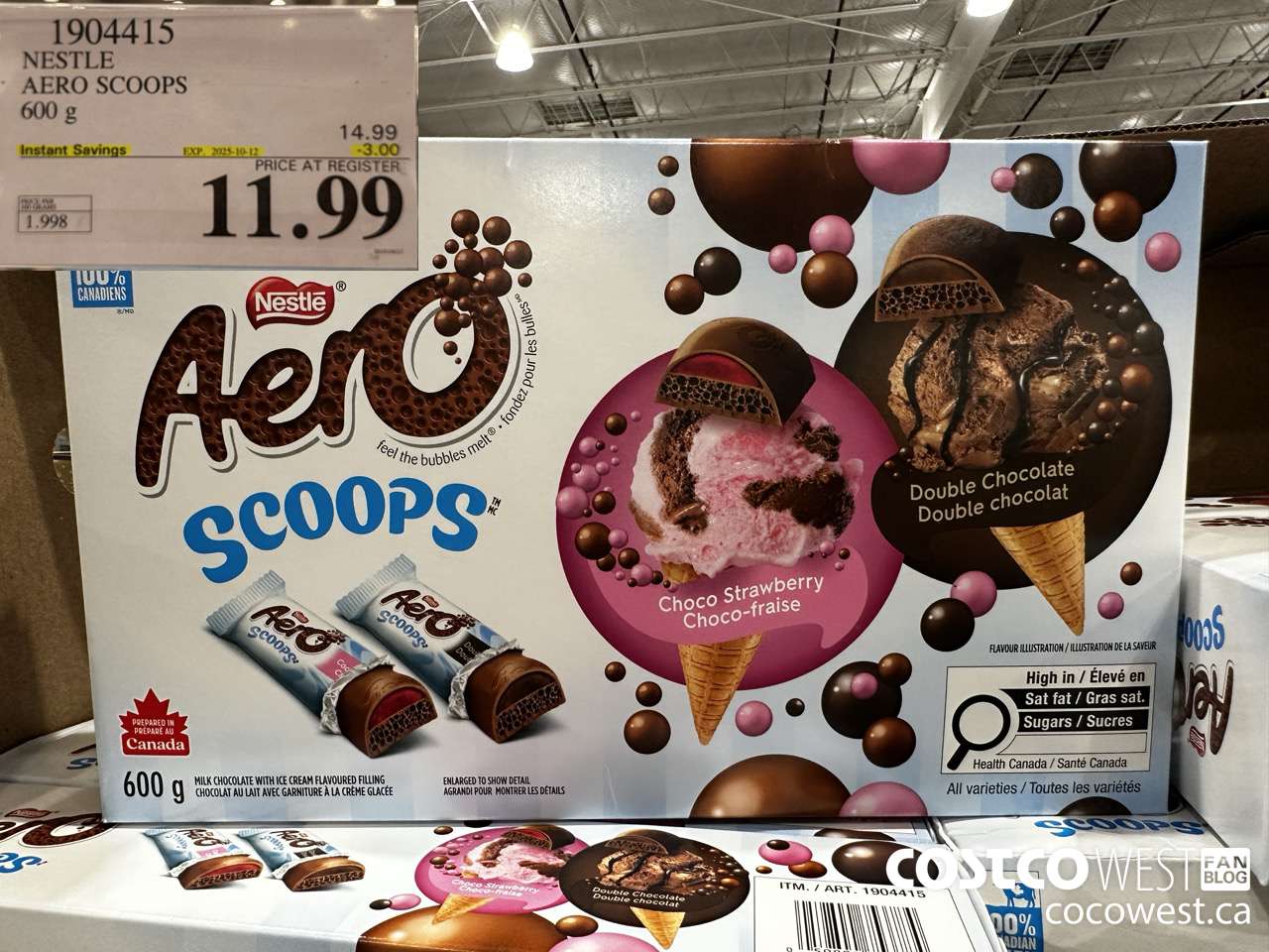 1904415 NESTLE AERO SCOOPS 600G ($3.00 INSTANT SAVINGS EXPIRES ON 2025-10-12) $11.99