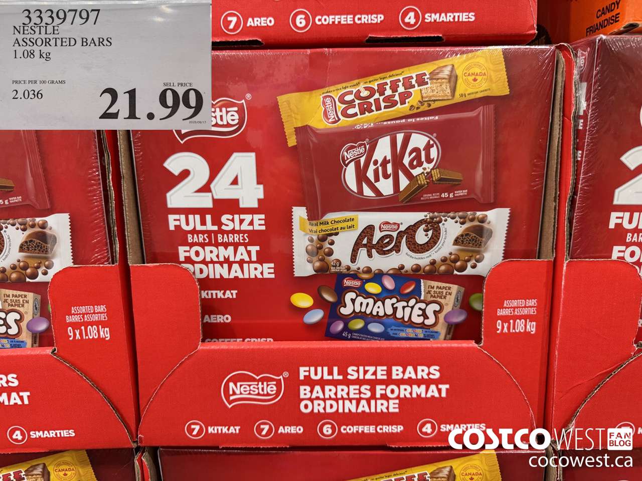 3339797 NESTLE ASSORTED BARS 1.08KG $21.99