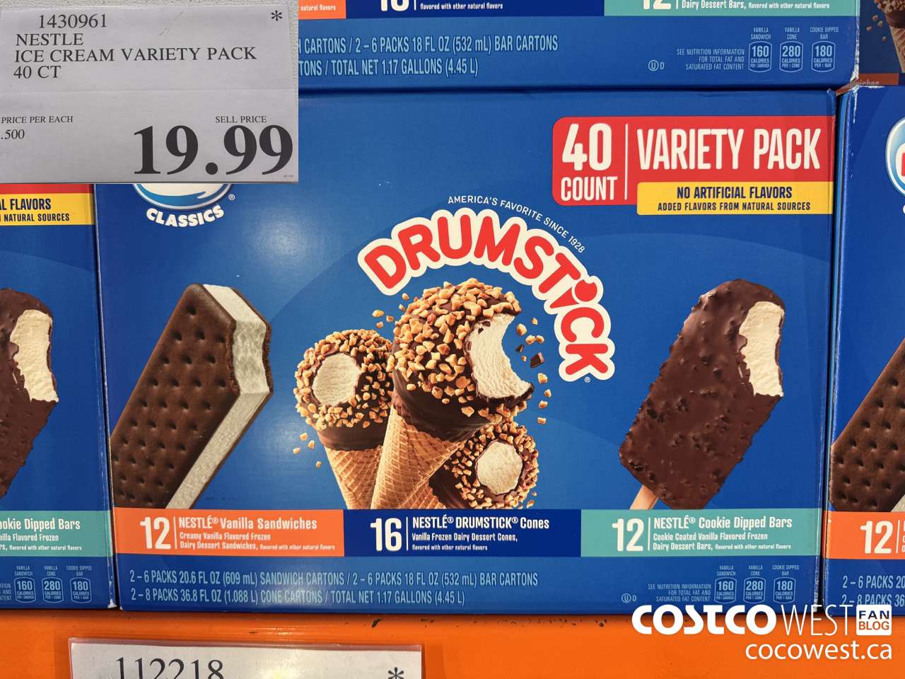 1430961 NESTLE ICE CREAM VARIETY PACK 40 CT $19.99