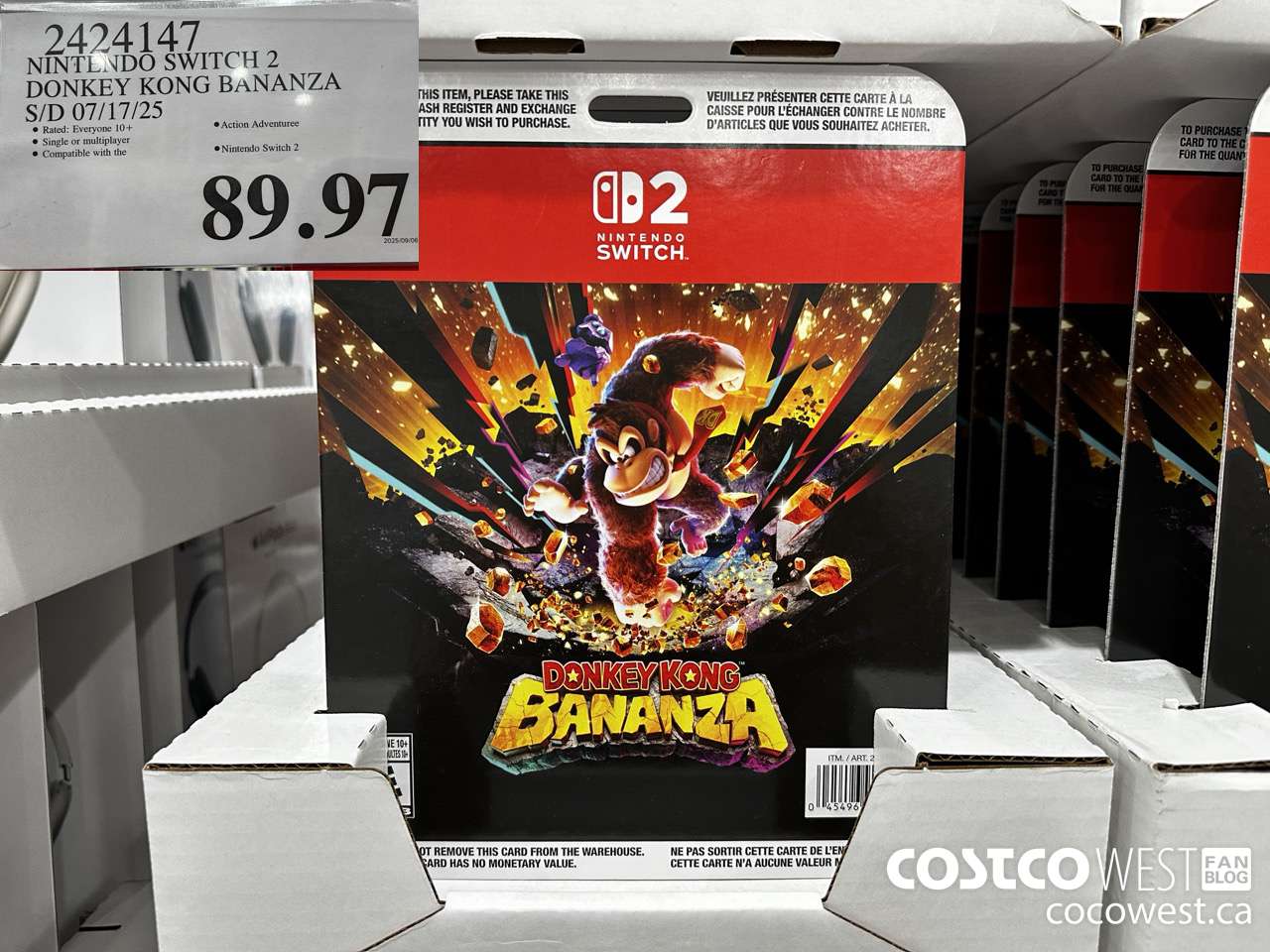 2424147 NINTENDO SWITCH 2 DONKEY KONG BANANZA S/D 07/17/25 $89.97