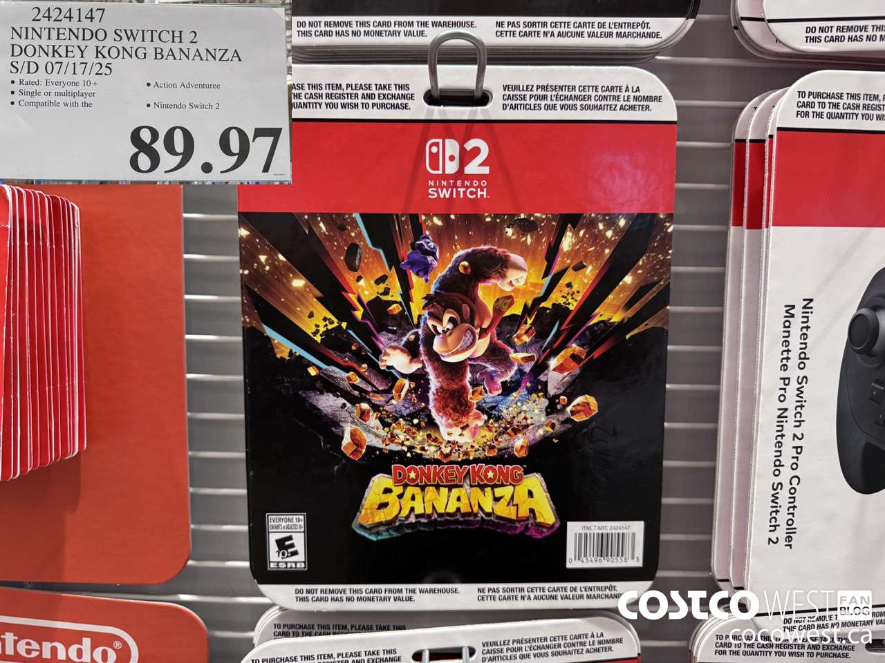 2424147 NINTENDO SWITCH 2 DONKEY KONG BANANZA S/D 07/17/25 $89.97