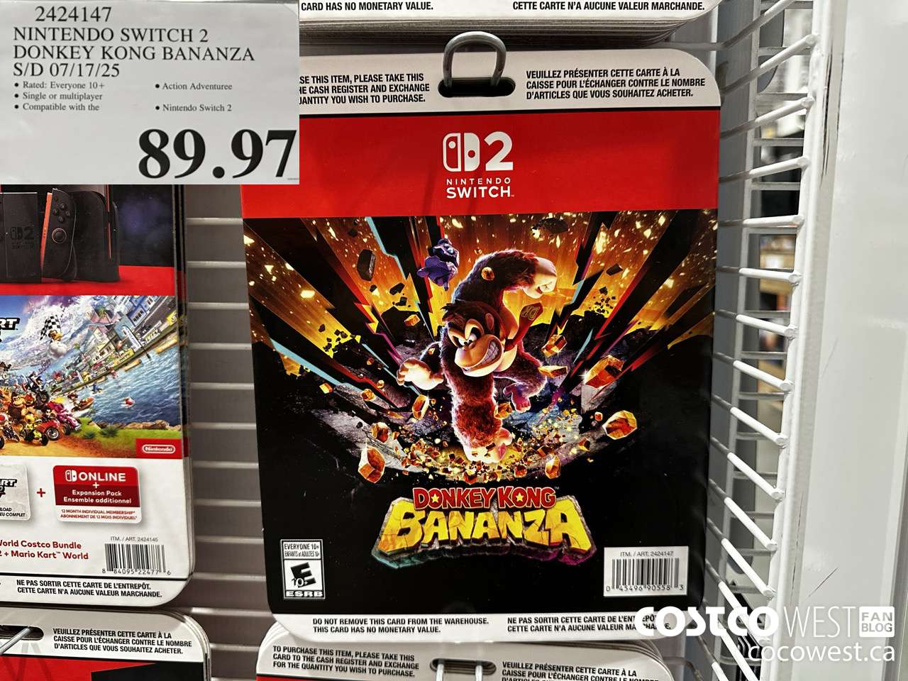 2424147 NINTENDO SWITCH 2 DONKEY KONG BANANZA S/D 07/17/25 $89.97