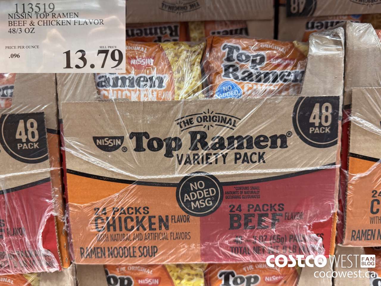 113519 NISSIN TOP RAMEN BEEF & CHICKEN FLAVOR 48.3 OZ $13.79
