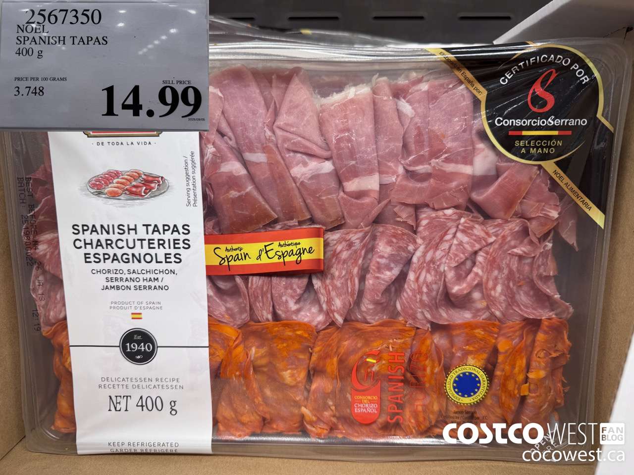 2567350 NOEL SPANISH TAPAS 400G $14.99