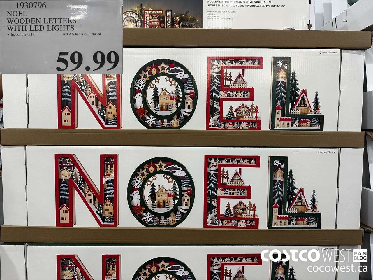 1930796 NOEL WOODEN LETTERS WITH LED LIGHTS $59.99