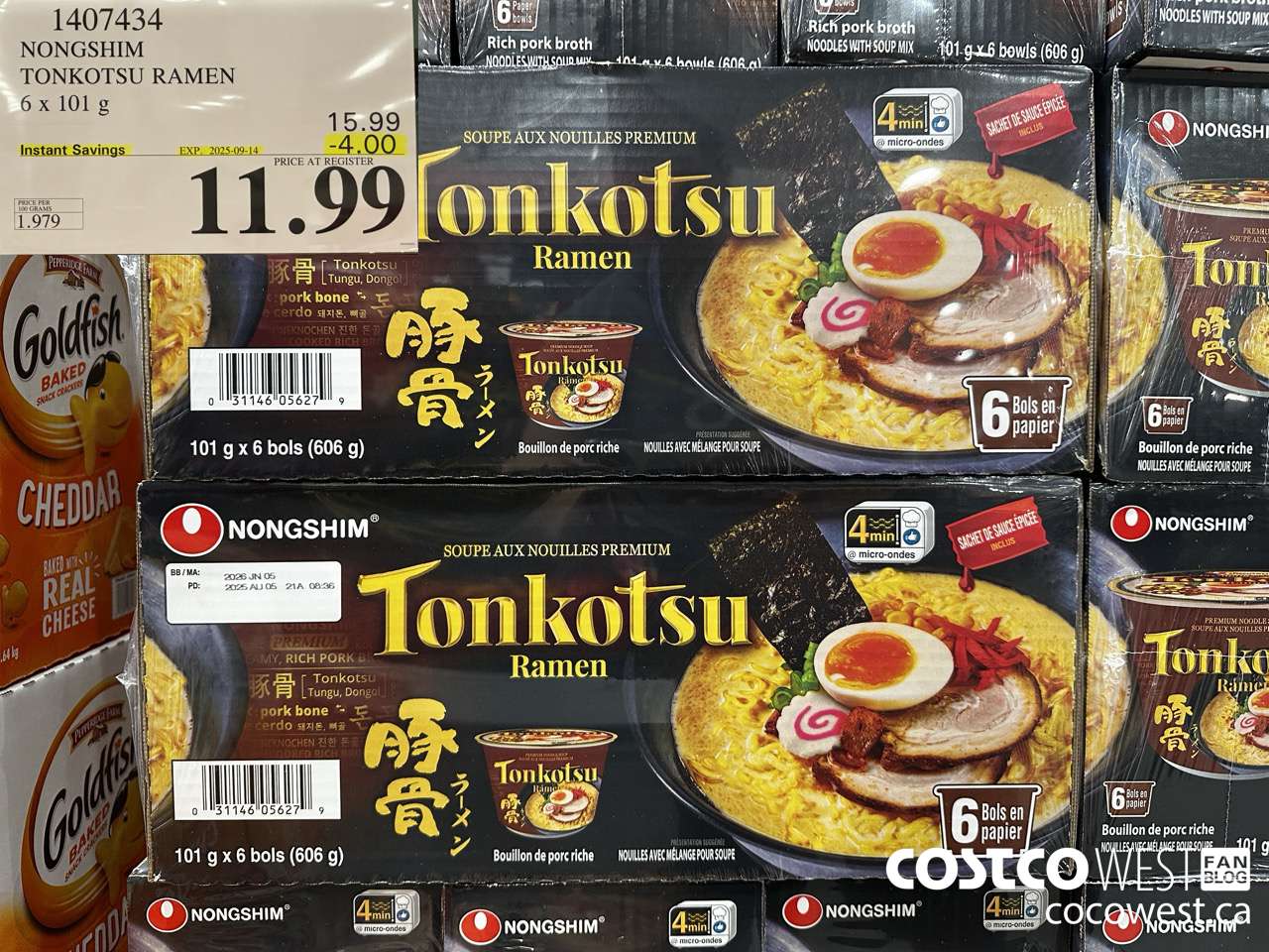1407434 NONG SHIM TONKOTSU RAMEN 6 x 101 g ($4.00 INSTANT SAVINGS EXPIRES ON 2025-09-14) $11.99