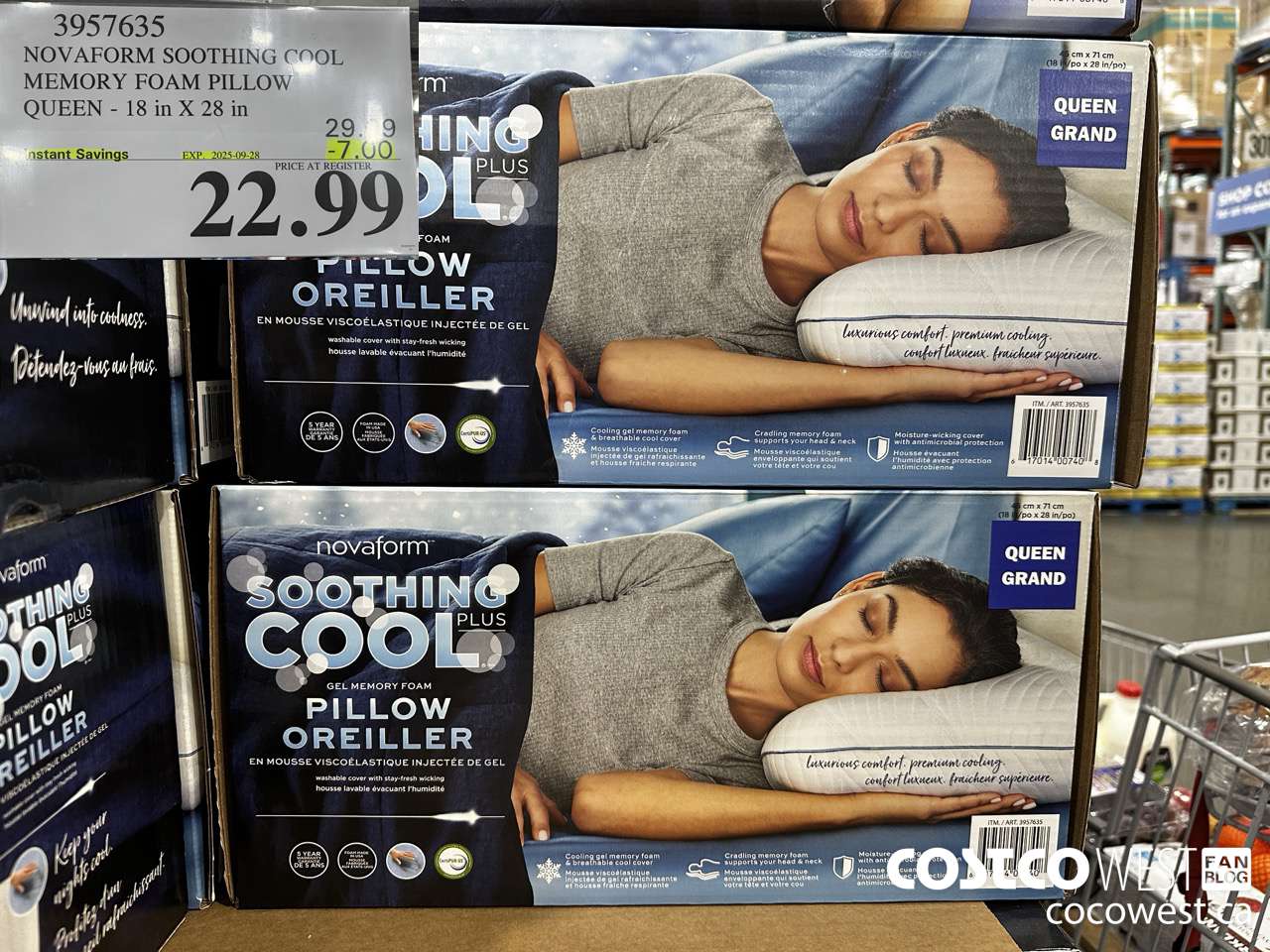 3957635 NOVAFORM SOOTHING COOL MEMORY FOAM PILLOW 18