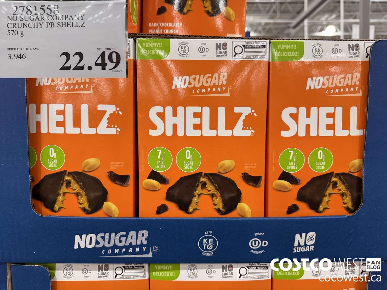 2781558 NO SUGAR COMPANY CRUNCHY PB SHEELZ 570G $22.49