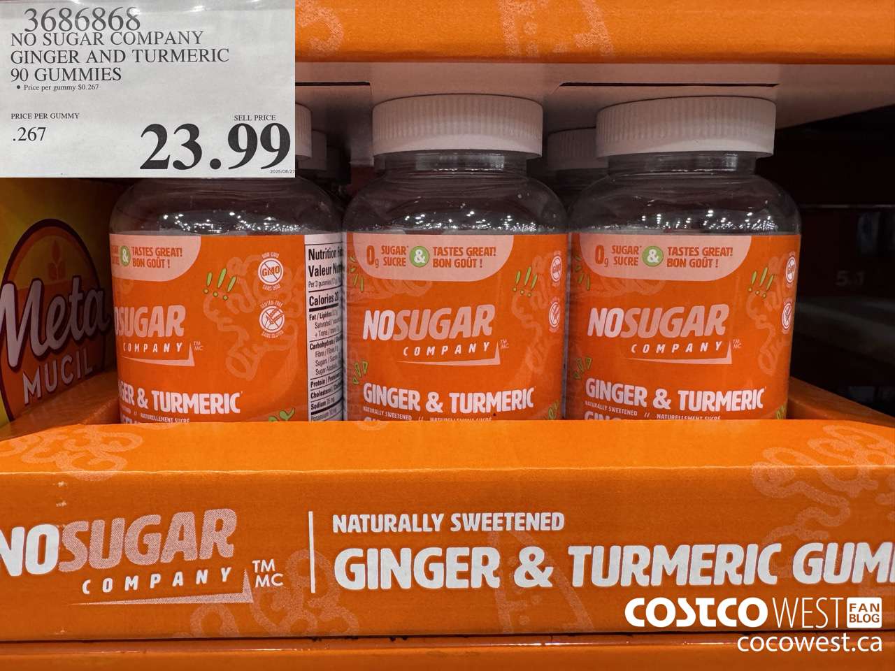 3686868 NO SUGAR GINGER AND TUMERIC 90 GUMMIES $23.99