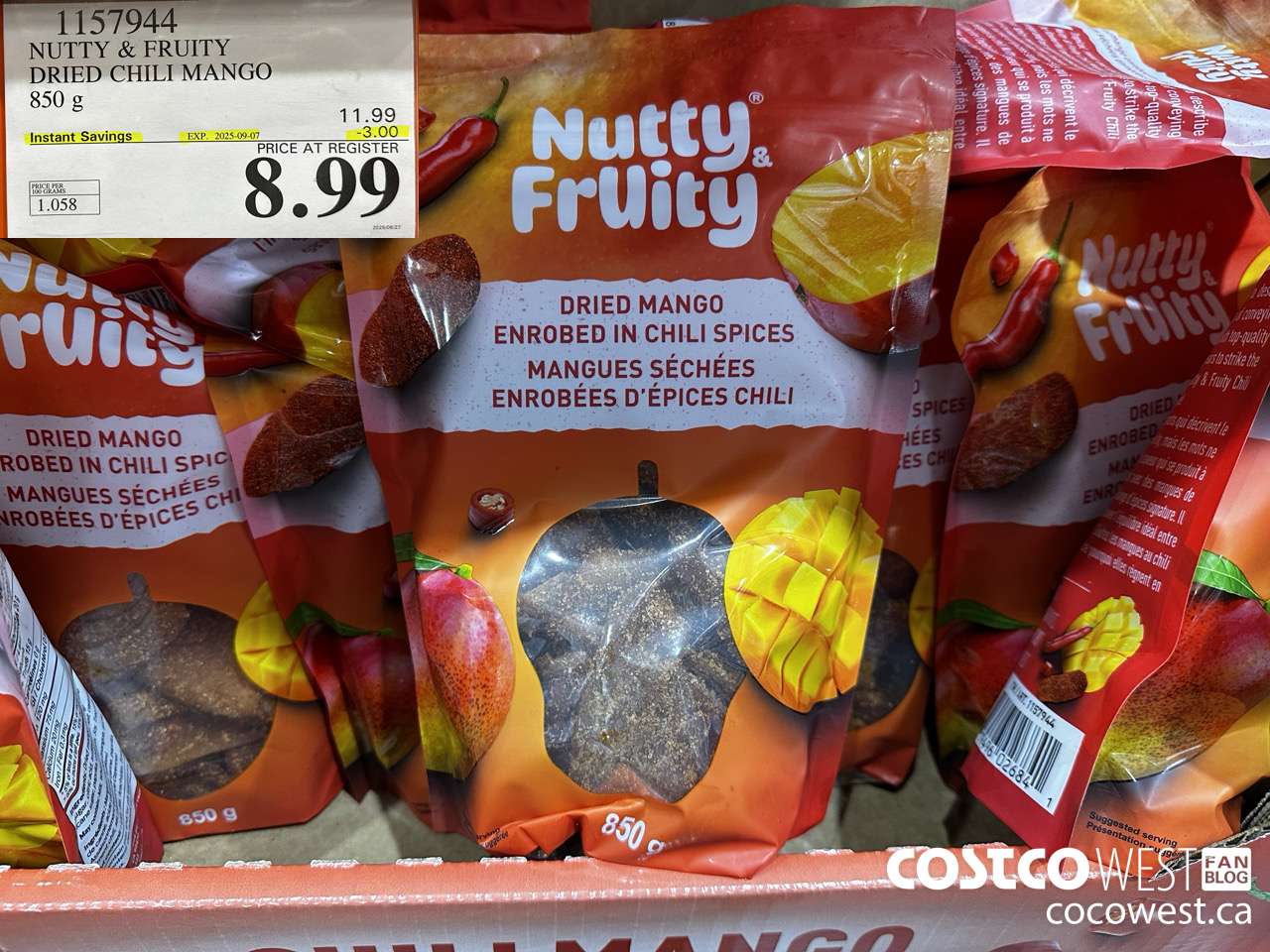 1157944 NUTTY & FRUITY DRIED CHILI MANGO 30 OZ ($3.00 INSTANT SAVINGS EXPIRES ON 2025-09-07) $8.99