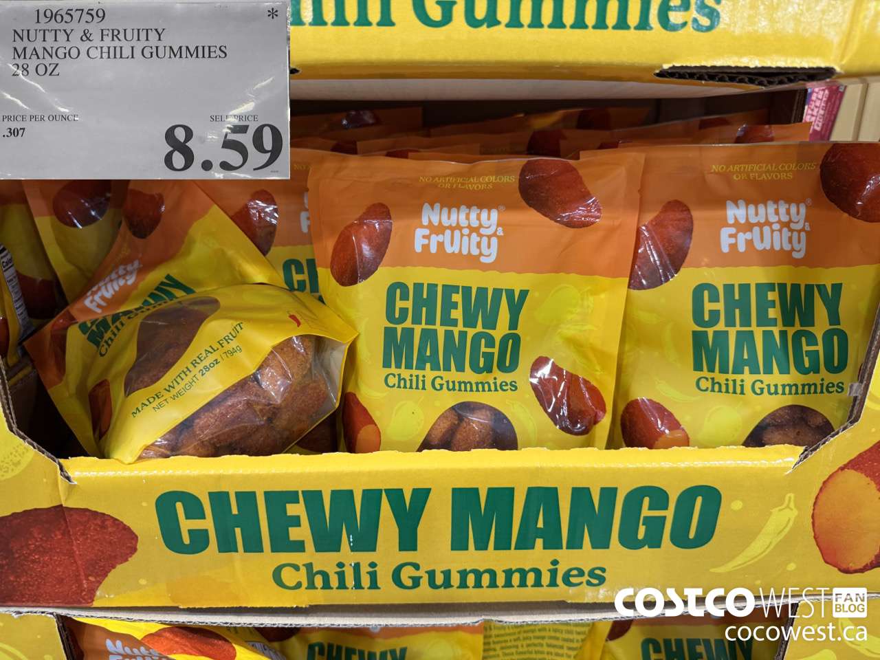 1965759 NUTTY & FRUITY MANGO CHILI GUMMIES 28 OZ $8.59