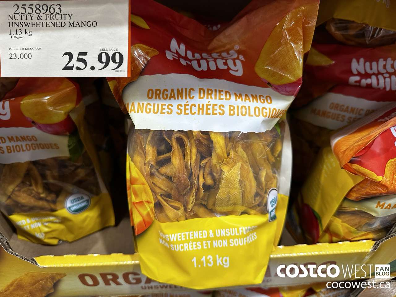 2558963 NUTTY & FRUITY UNSWEETENED MANGO 1.13KG $25.99