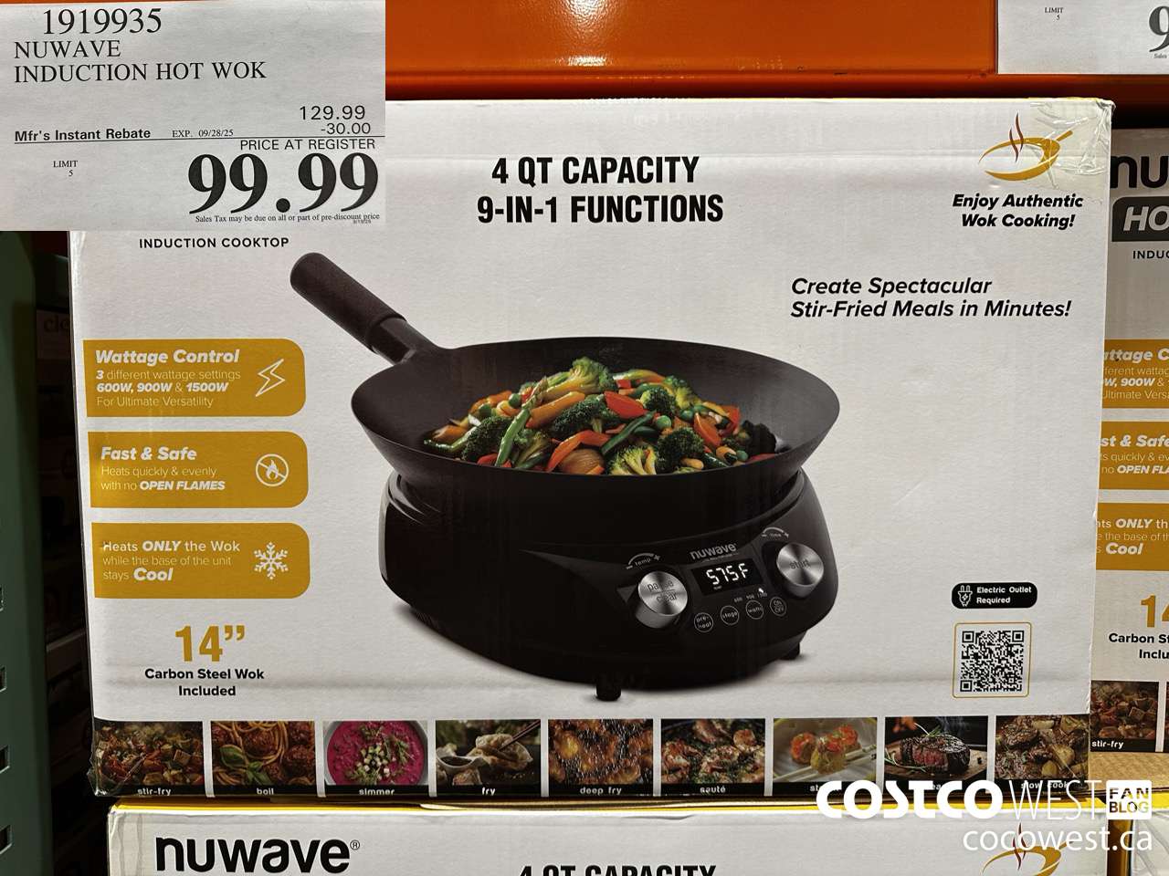 1919935 NUWAVE INDUCTION HOT WOK ($30.00 INSTANT SAVINGS EXPIRES ON 2025-09-28) $99.99