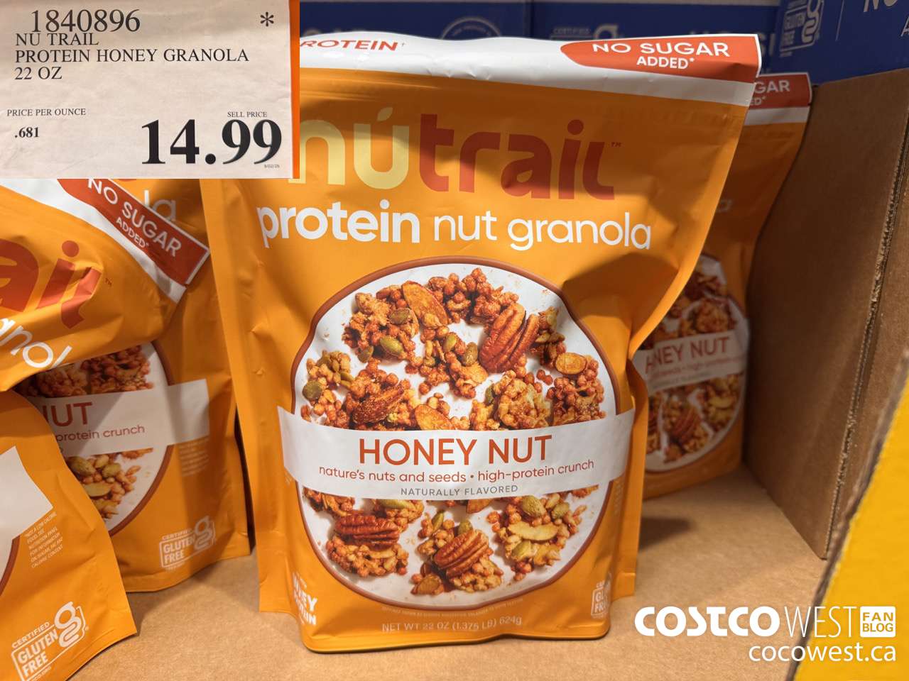 1840896 NU TRAIL PROTEIN HONEY GRANOLA 22 OZ $14.99