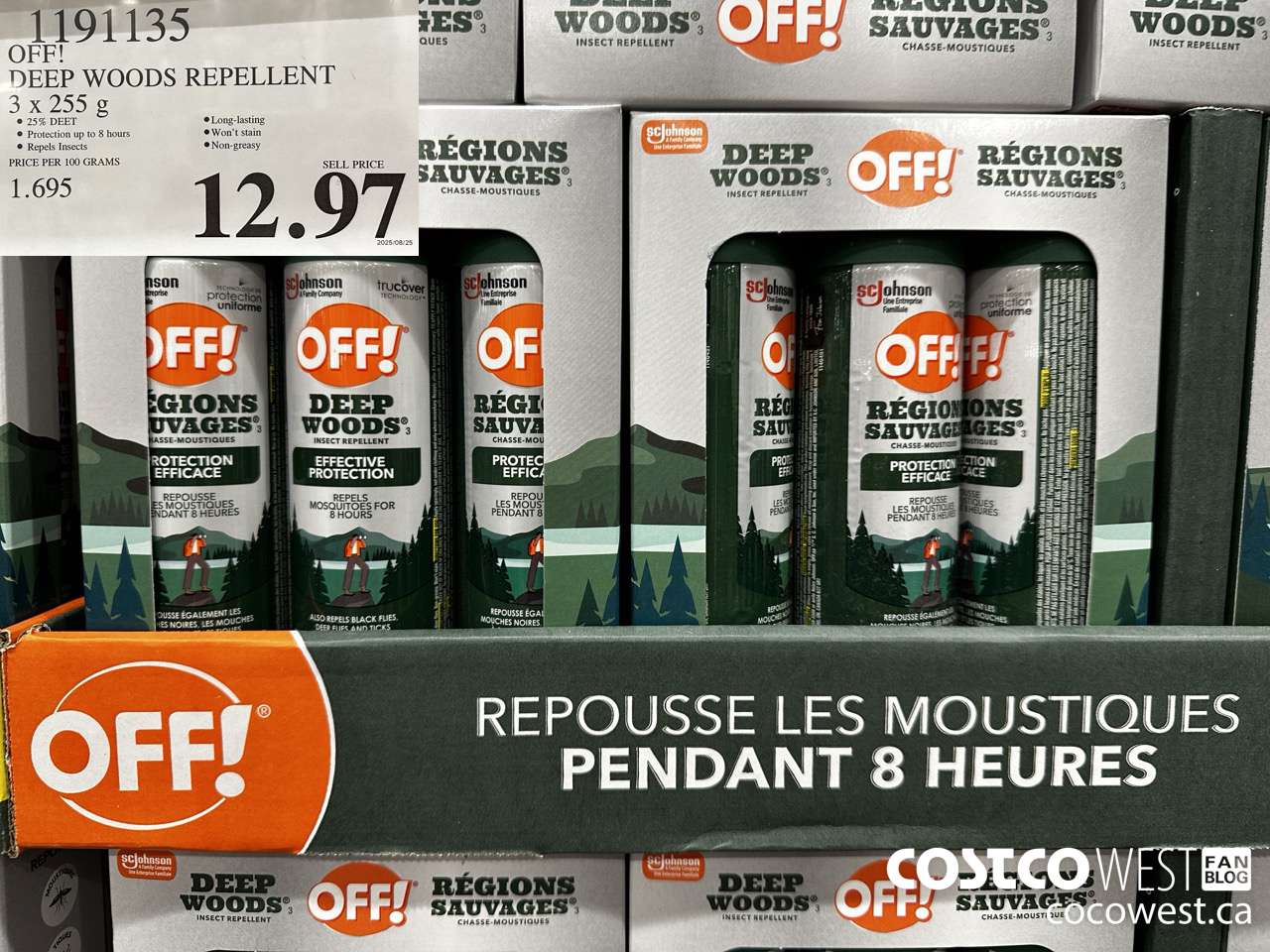 1191135 OFF! DEEP WOODS INSECT REPELLENT 3 x 255 g $12.97