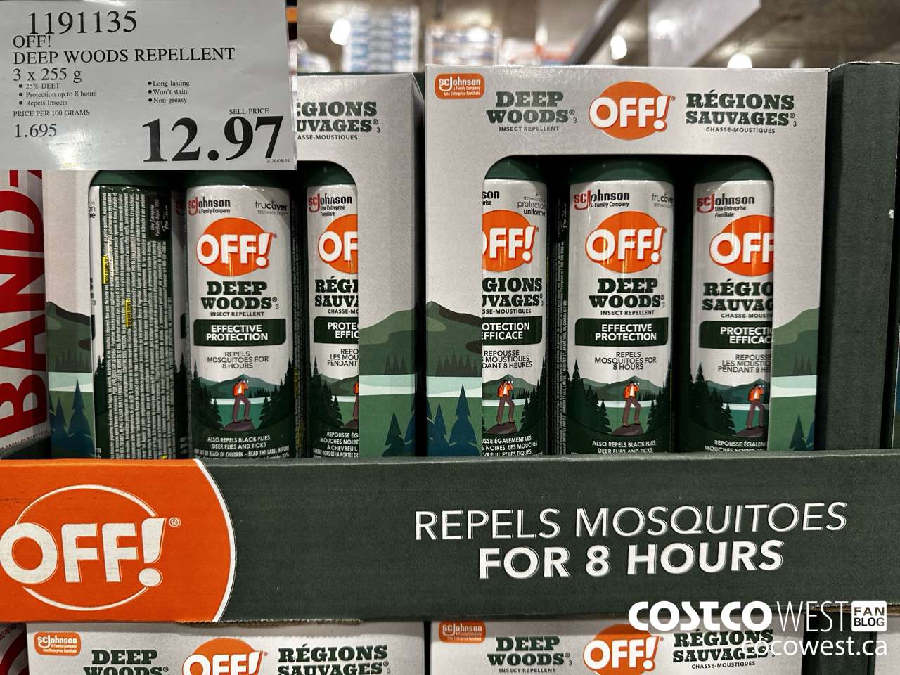 1191135 OFF! DEEP WOODS INSECT REPELLENT 3 x 255 g $12.97