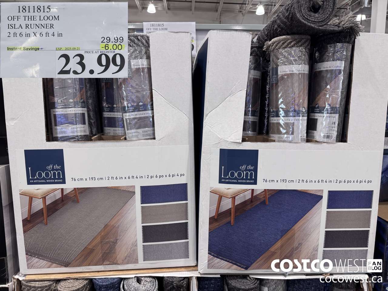 1811815 OFF THE LOOM ISLA RUNNER 2 FT 6 IN X 6 FT 4 IN ($6.00 INSTANT SAVINGS EXPIRES ON 2025-09-21) $23.99