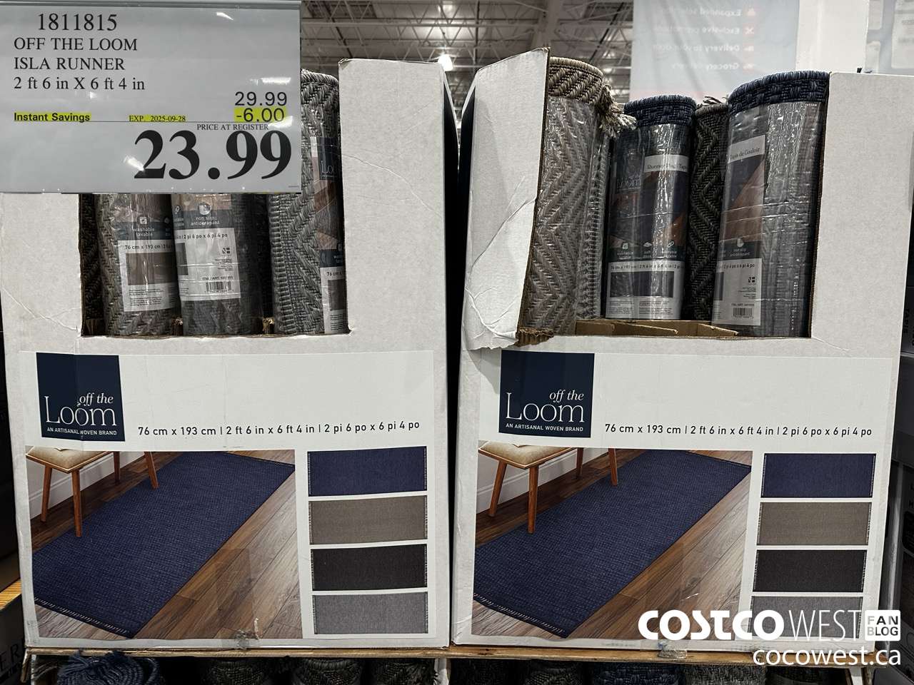 1811815 OFF THE LOOM ISLA RUNNER 2 FT 6 IN X 6 FT 4 IN ($6.00 INSTANT SAVINGS EXPIRES ON 2025-09-28) $23.99