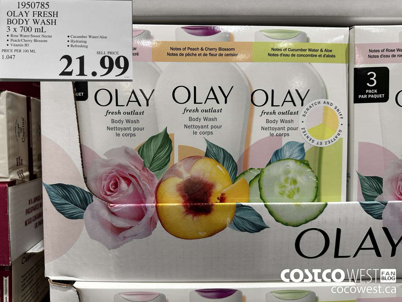 1950785 OLAY FRESH BODY WASH 3 X 700ML $21.99
