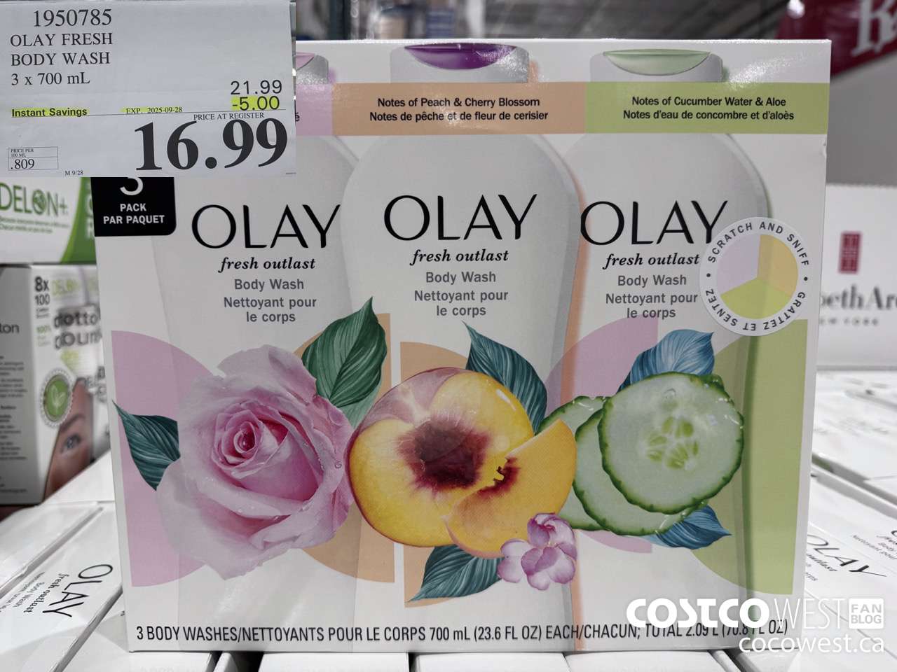 1950785 OLAY FRESH BODY WASH 3 X 700ML ($5.00 INSTANT SAVINGS EXPIRES ON 2025-09-28) $16.99