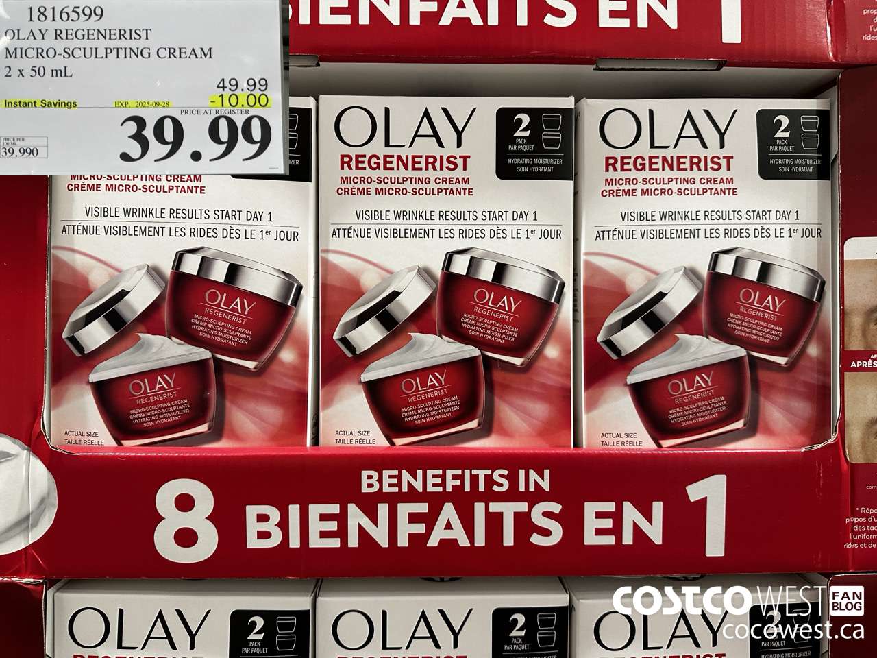 1816599 OLAY REGENERIST 2 X 50ML ($10.00 INSTANT SAVINGS EXPIRES ON 2025-09-28) $39.99
