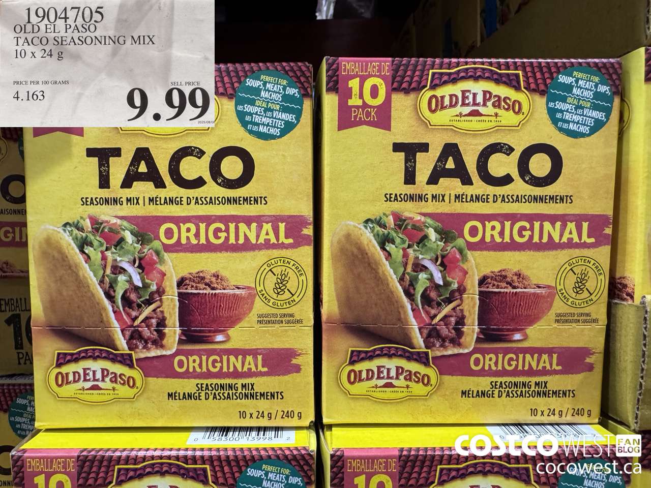 1904705 OLD EL PASO TACO SEASONING MIX 10 X 24G $9.99