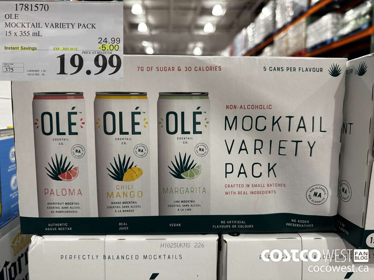 1781570 OLE MOCKTAIL VARIETY PACK 15 X 355ML ($5.00 INSTANT SAVINGS EXPIRES ON 2025-10-12) $19.99
