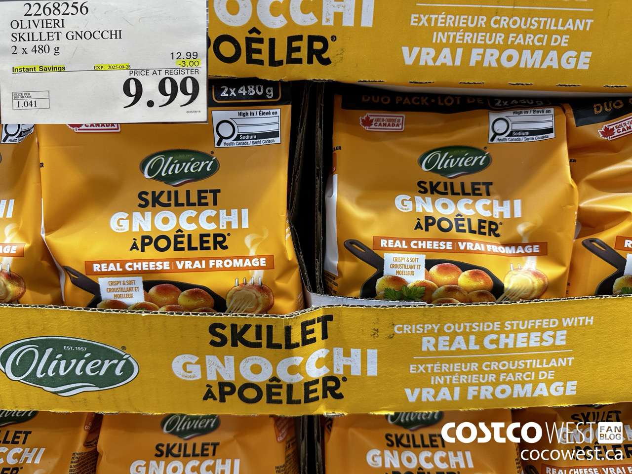 2268256 OLIVIERI SKILLET GNOCCHI 2 X 480G ($3.00 INSTANT SAVINGS EXPIRES ON 2025-09-28) $9.99