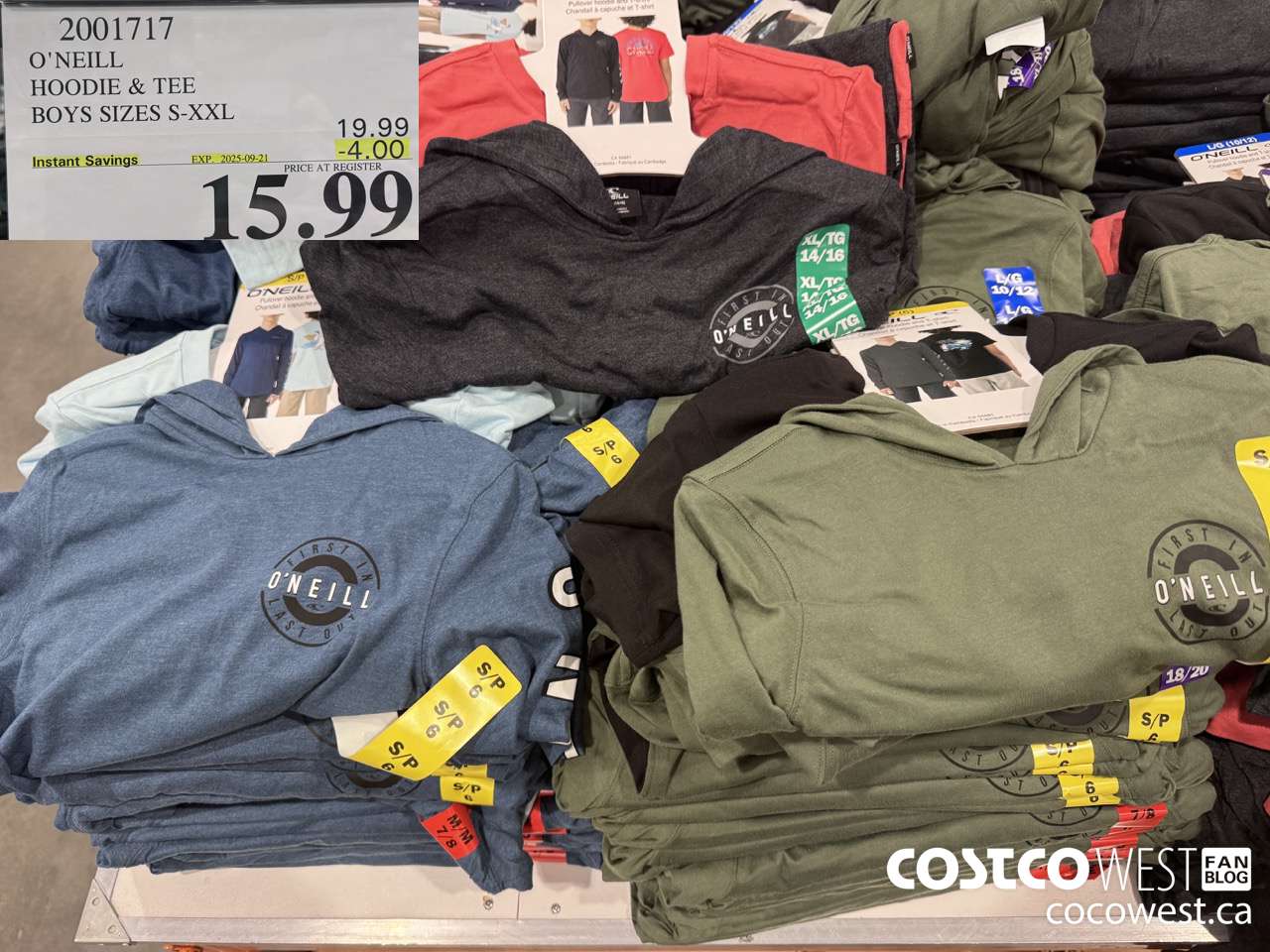 2001717 O'NEILL HOODIE & TEE BOYS SIZES S-XXL ($4.00 INSTANT SAVINGS EXPIRES ON 2025-09-21) $15.99