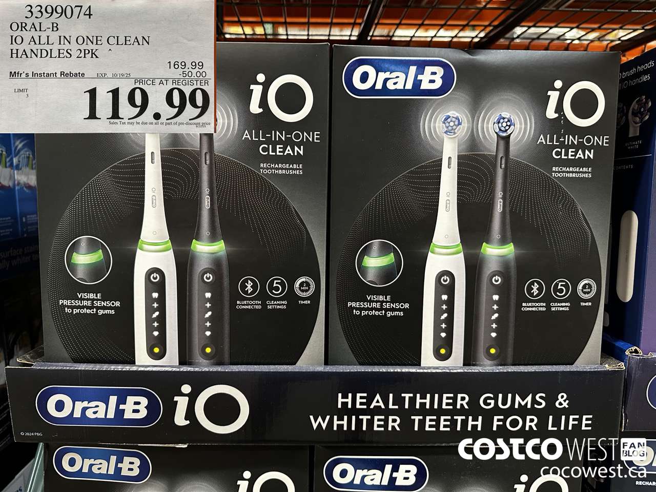 3399074 ORAL-B IO ALL IN ONE CLEAN HANDLES 2PK ($50.00 INSTANT SAVINGS EXPIRES ON 2025-10-19) $119.99