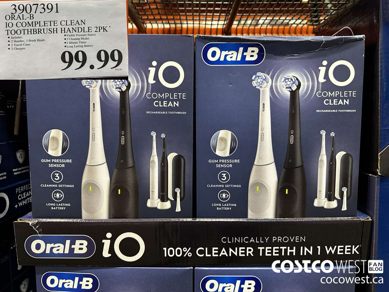 3907391 ORAL-B IO COMPLETE CLEAN TOOTHBRUSH HANDLE 2PK $99.99