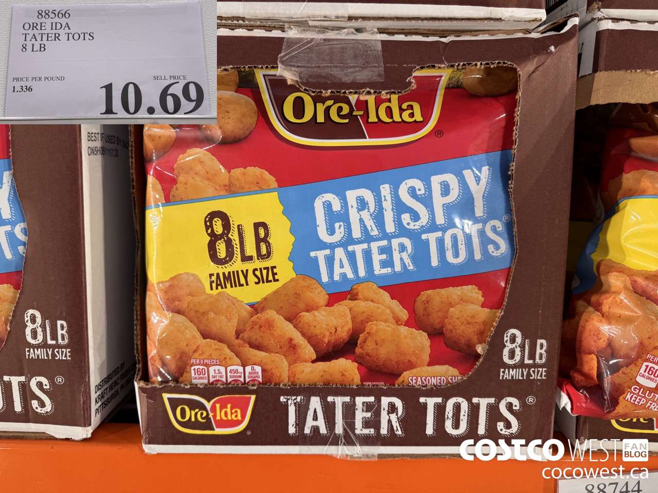 88566 ORE IDA TATER TOTS 8 LB $10.69