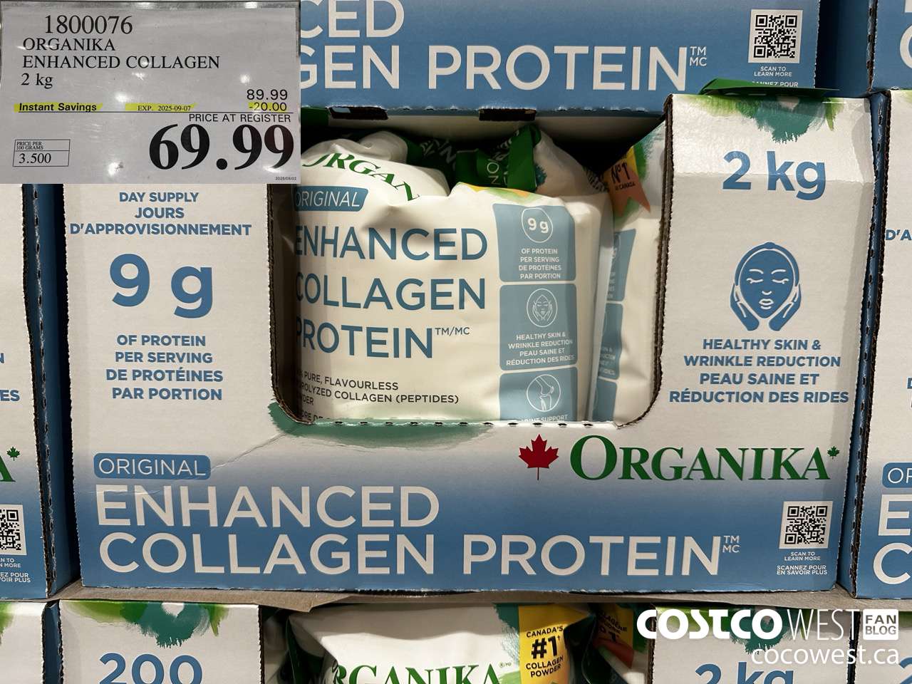 1800076 ORGANIKA ENHANCED COLLAGEN 2KG ($20.00 INSTANT SAVINGS EXPIRES ON 2025-09-07) $69.99