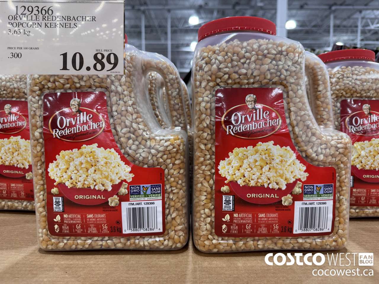 129366 ORVILLE REDENBACHER POPCORN KERNELS 3.6KG $10.89