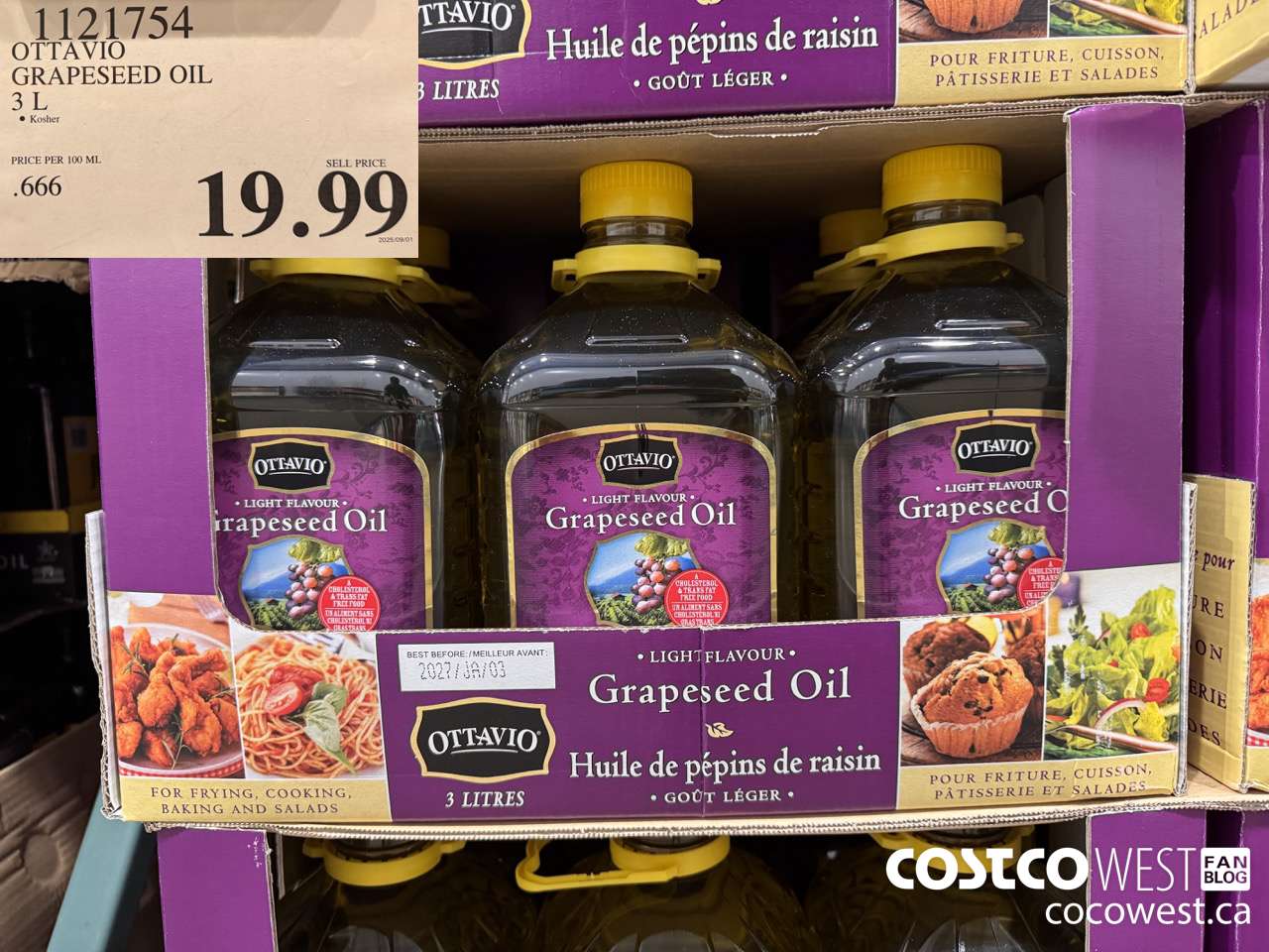 1121754 OTTAVIO GRAPESEED OIL 3 L $19.99