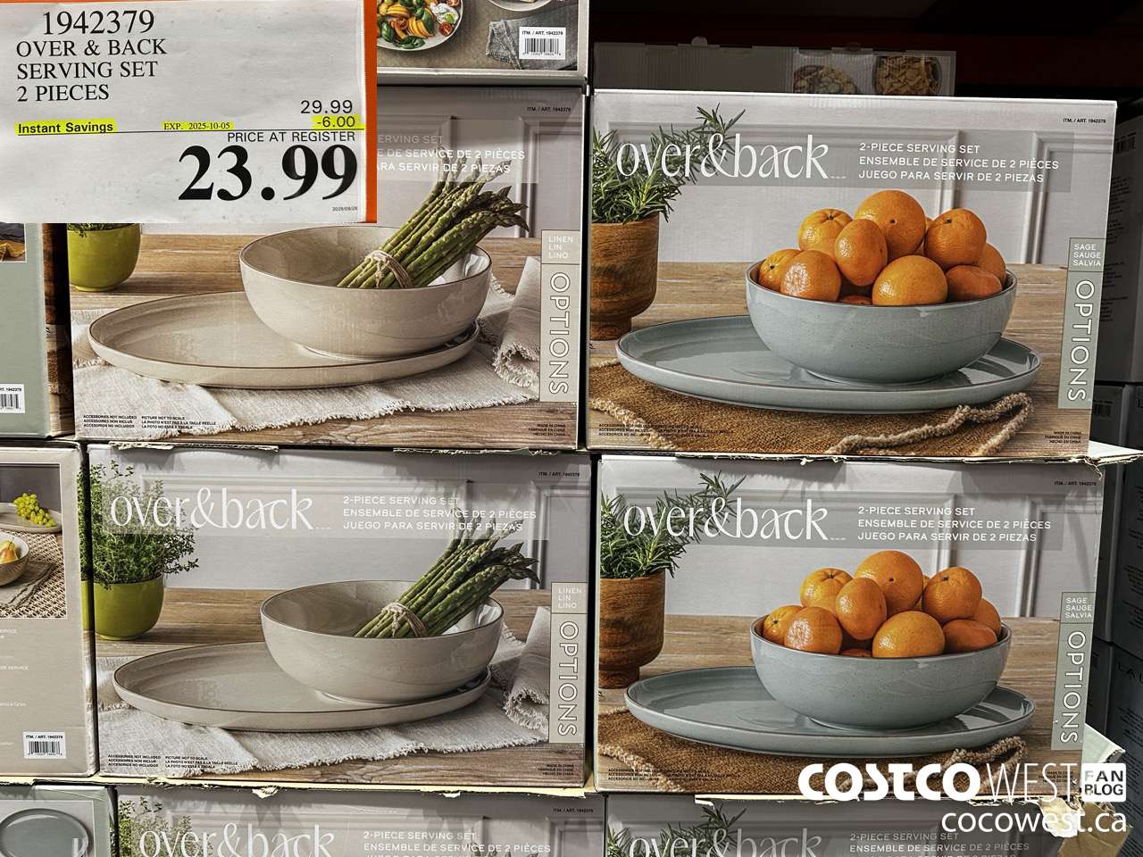 1942379 OVER & BACK SERVING SET 2 PIECES ($6.00 INSTANT SAVINGS EXPIRES ON 2025-10-05) $23.99