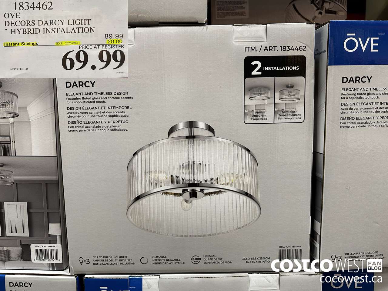 1834462 OVE DECORS DARCY LIGHT HYBRID INSTALATION ($20.00 INSTANT SAVINGS EXPIRES ON 2025-09-21) $69.99