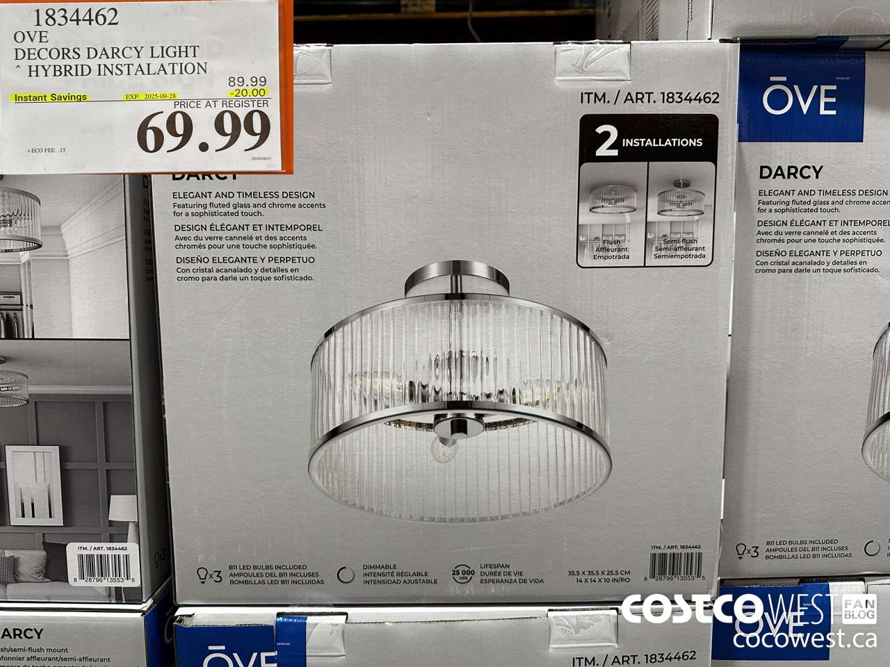 1834462 OVE DECORS DARCY LIGHT HYBRID INSTALATION ($20.00 INSTANT SAVINGS EXPIRES ON 2025-09-28) $69.99