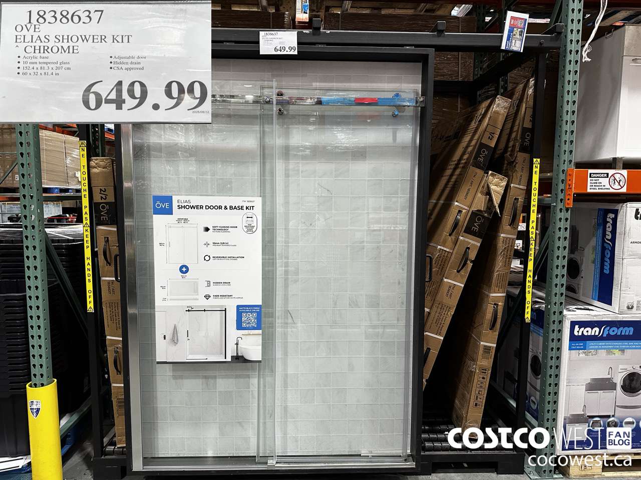 1838637 OVE ELIAS SHOWER KIT CHROME $649.99